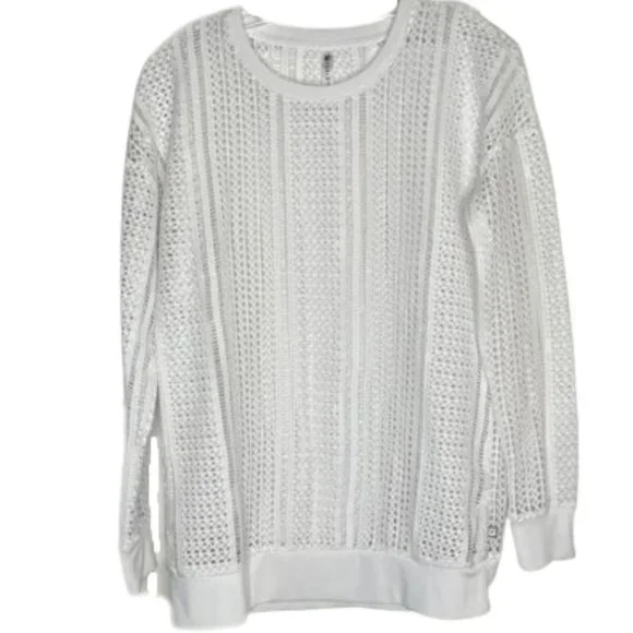 Fabletics Sophie Swim Gym Mesh Cover Up - White - S - Picture 2 of 7